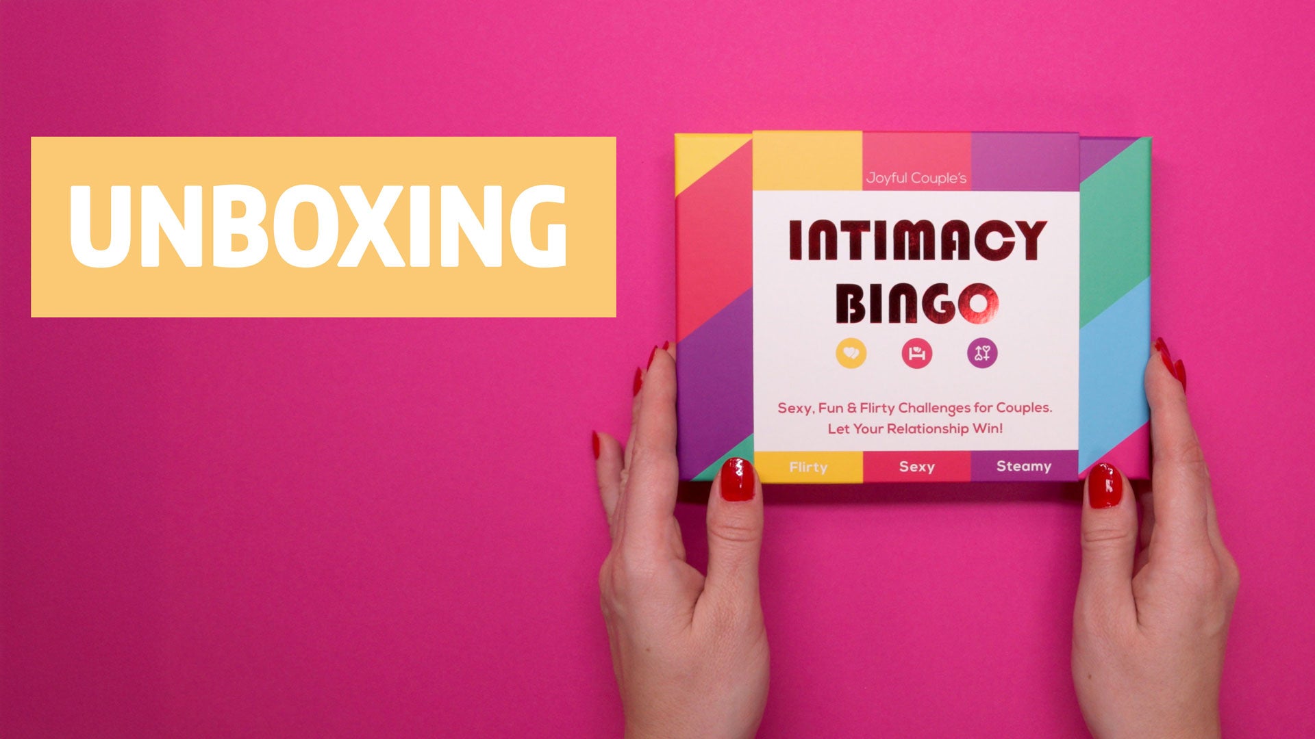Video laden: freudiges Intimitäts-Bingo für Paare Unboxing-Video