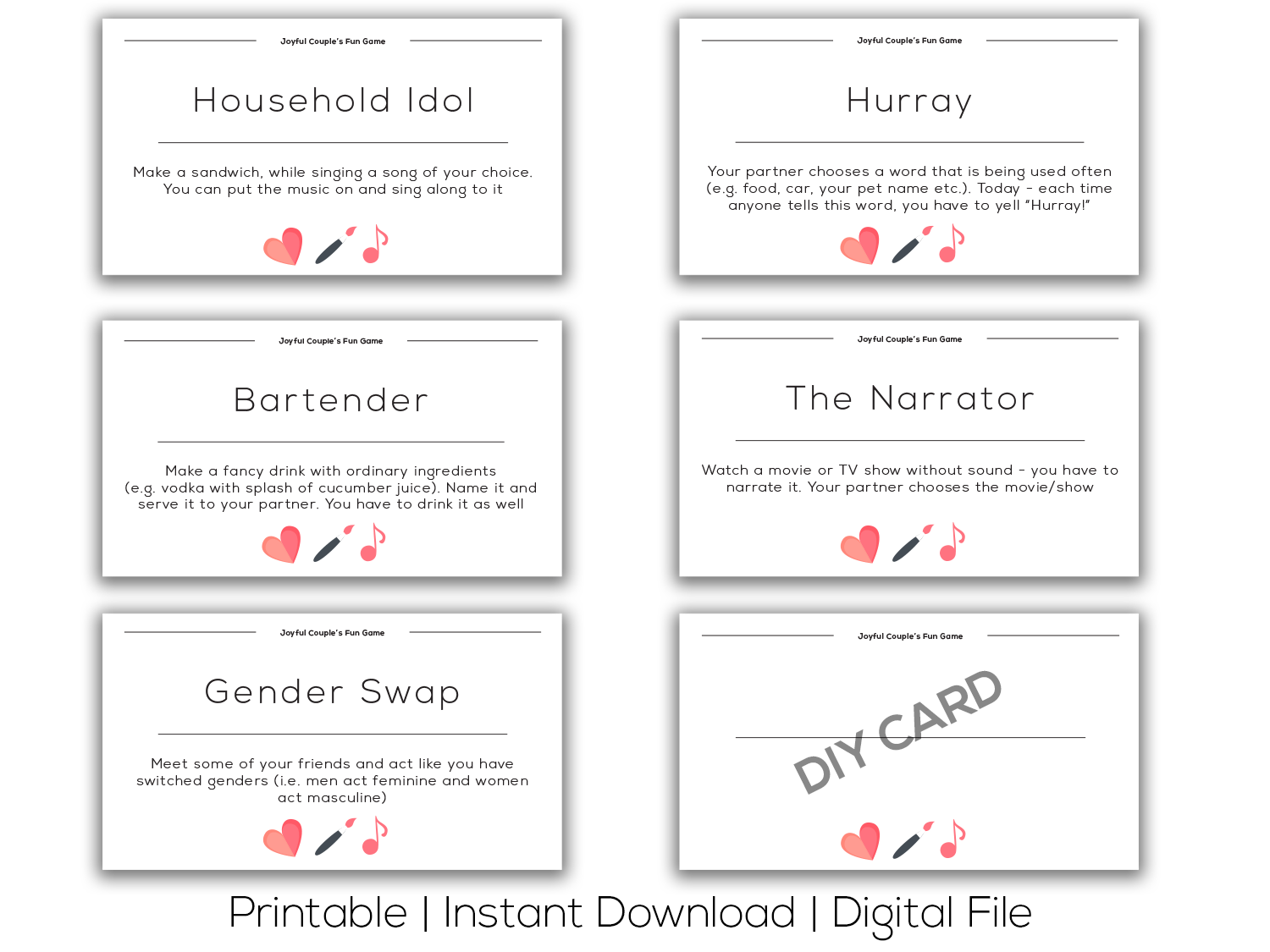 Fun Game for Couples (Printable) - Joyful Couple