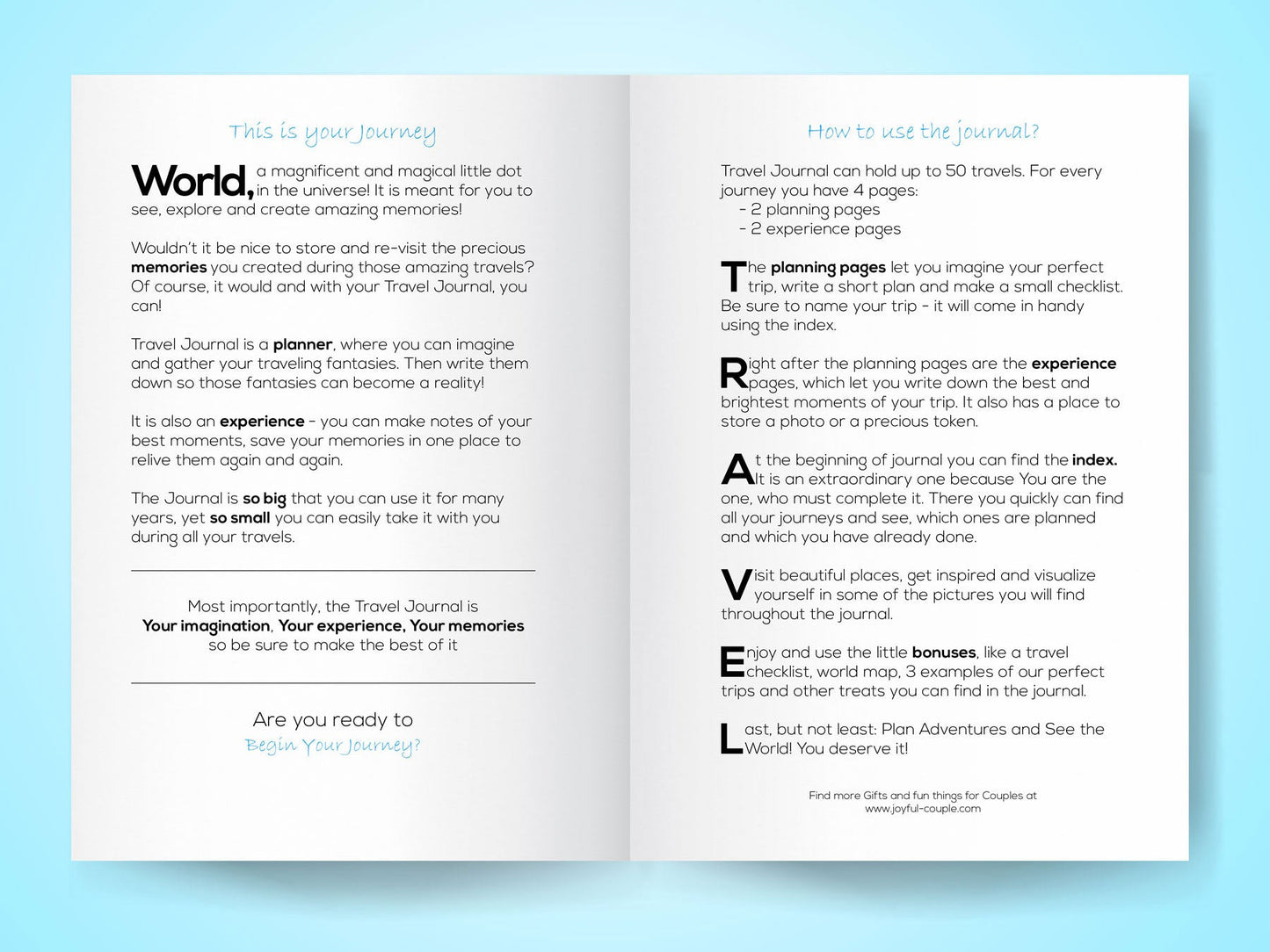 Travel Journal (Limited Product) - Joyful Couple