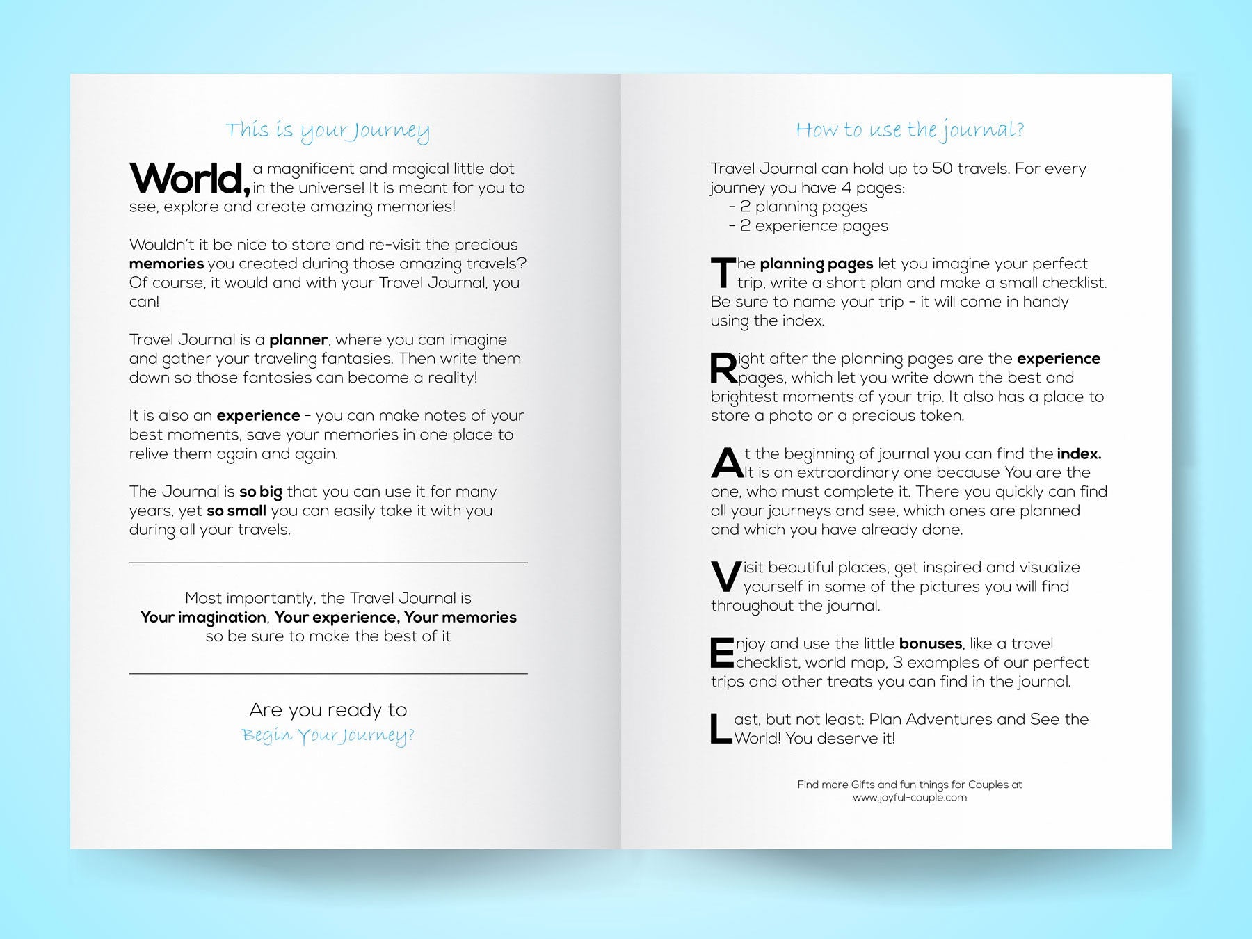 Travel Journal (Limited Product) - Joyful Couple